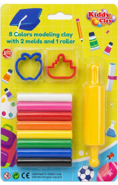 Modeling Clay 8 colors with 2 molds and 1 roller